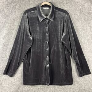 VTG Tiramisu Velvet Tunic Top Womens XL Gray Grunge Goth Whimsygoth Witchy